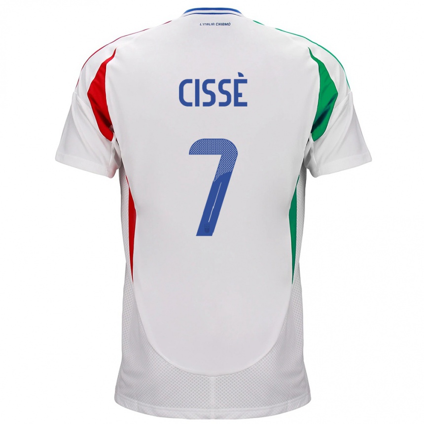 Niño Fútbol Camiseta Italia Alphadjo Cissè #7 Blanco 2ª Equipación 24-26 Perú