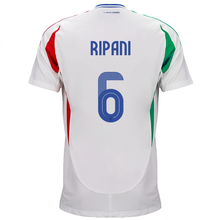 Niño Fútbol Camiseta Italia Diego Ripani #6 Blanco 2ª Equipación 24-26 Perú