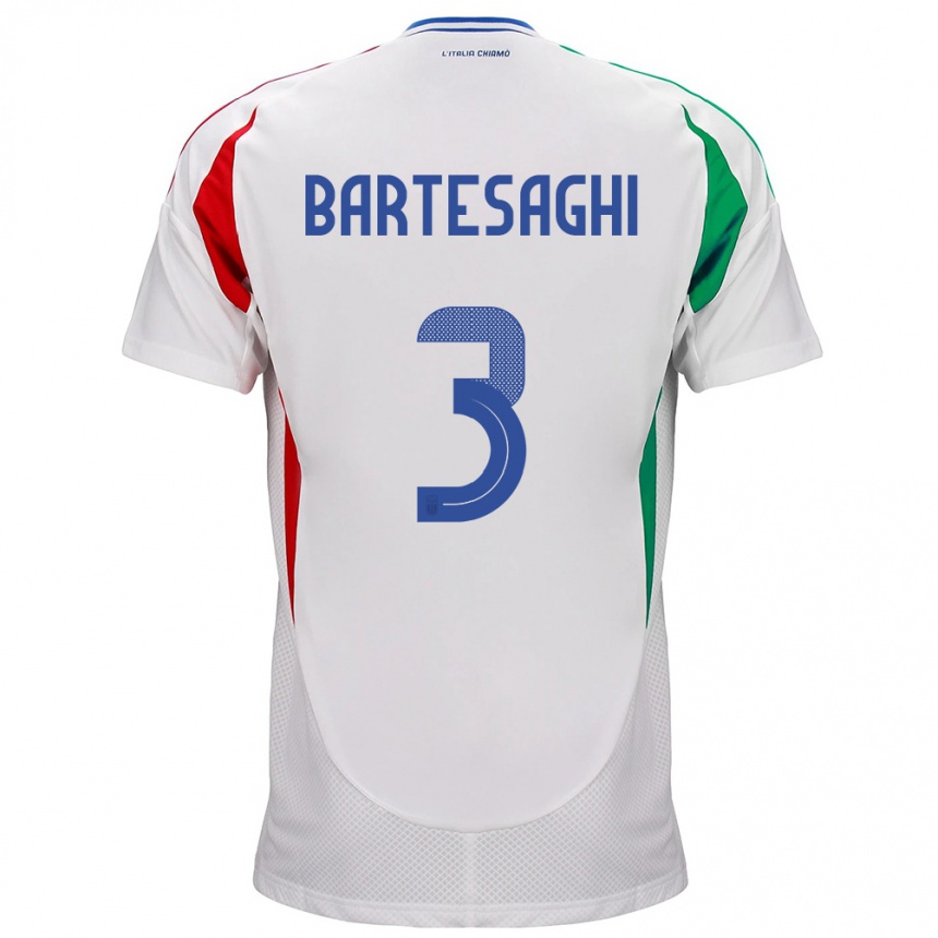 Niño Fútbol Camiseta Italia Davide Bartesaghi #3 Blanco 2ª Equipación 24-26 Perú