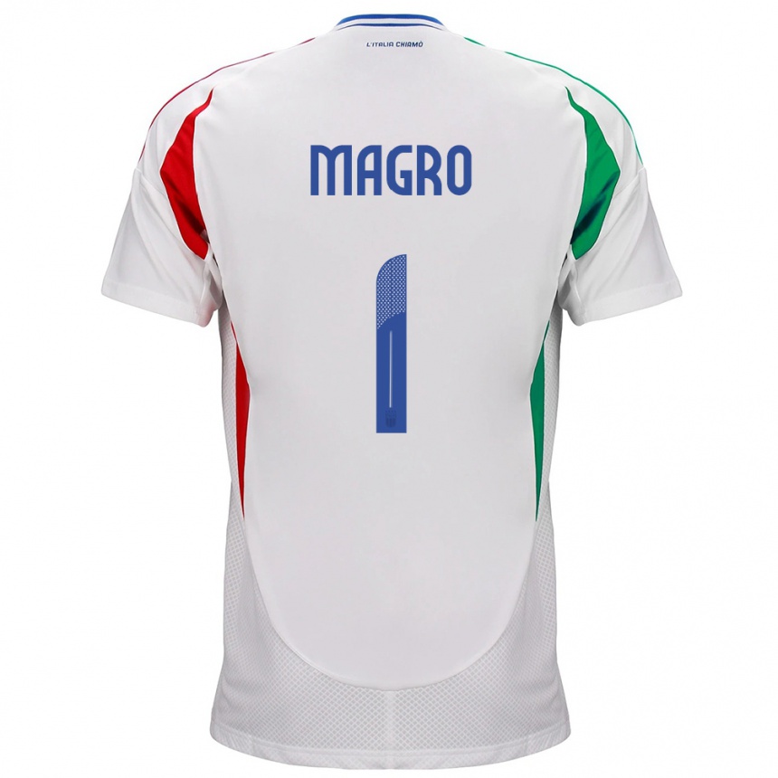 Niño Fútbol Camiseta Italia Federico Magro #1 Blanco 2ª Equipación 24-26 Perú