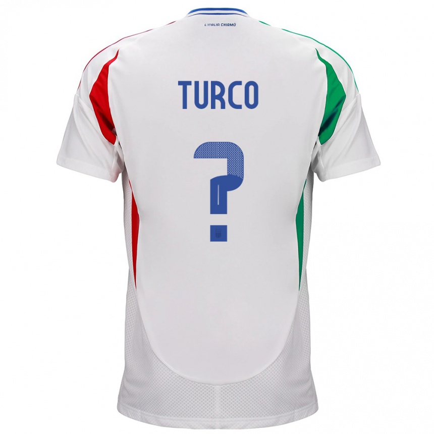 Niño Fútbol Camiseta Italia Stefano Turco #0 Blanco 2ª Equipación 24-26 Perú