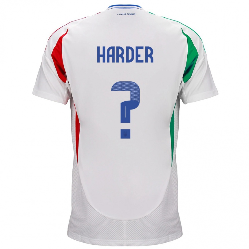 Niño Fútbol Camiseta Italia Jonas Harder #0 Blanco 2ª Equipación 24-26 Perú