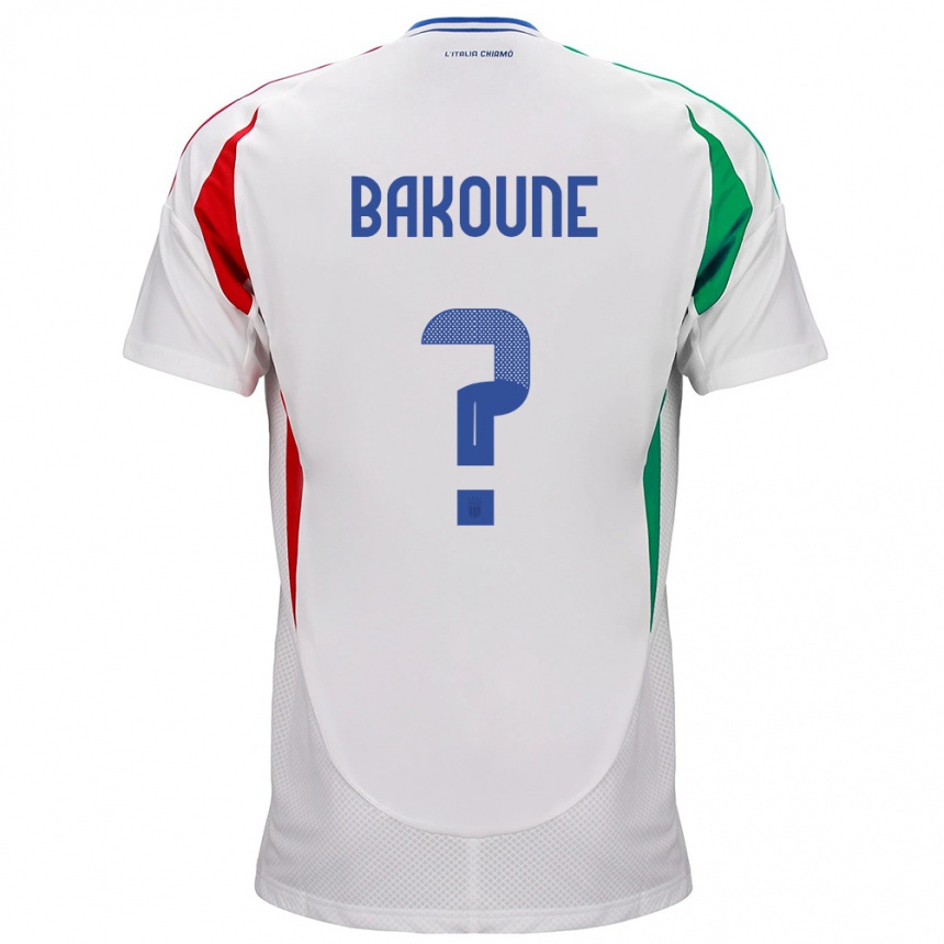 Niño Fútbol Camiseta Italia Adam Bakoune #0 Blanco 2ª Equipación 24-26 Perú