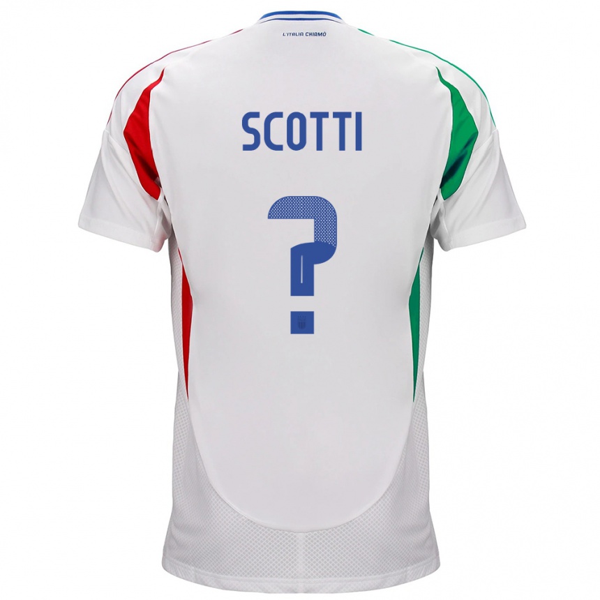 Niño Fútbol Camiseta Italia Filippo Scotti #0 Blanco 2ª Equipación 24-26 Perú