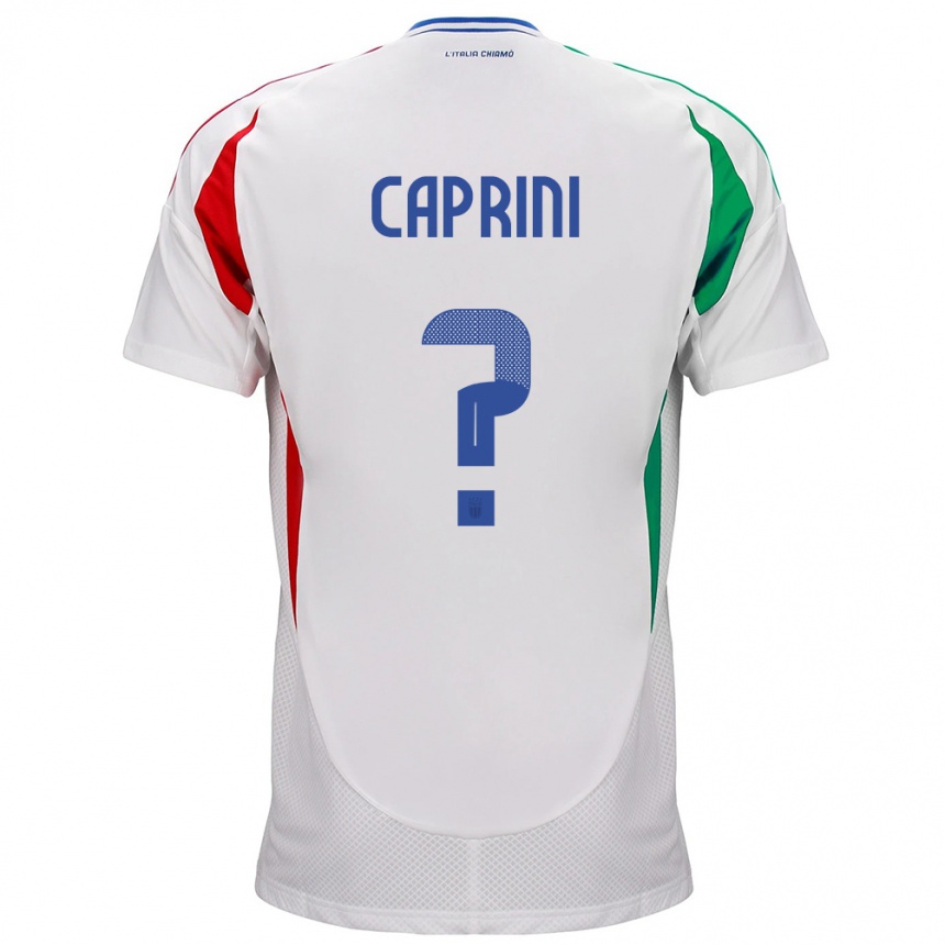 Niño Fútbol Camiseta Italia Maat Daniel Caprini #0 Blanco 2ª Equipación 24-26 Perú