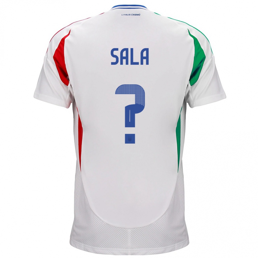 Niño Fútbol Camiseta Italia Emanuele Sala #0 Blanco 2ª Equipación 24-26 Perú