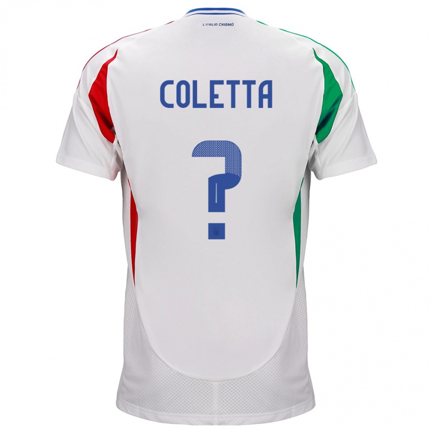 Niño Fútbol Camiseta Italia Federico Coletta #0 Blanco 2ª Equipación 24-26 Perú