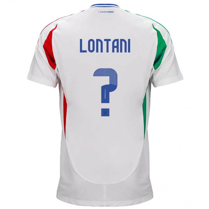 Niño Fútbol Camiseta Italia Simone Lontani #0 Blanco 2ª Equipación 24-26 Perú