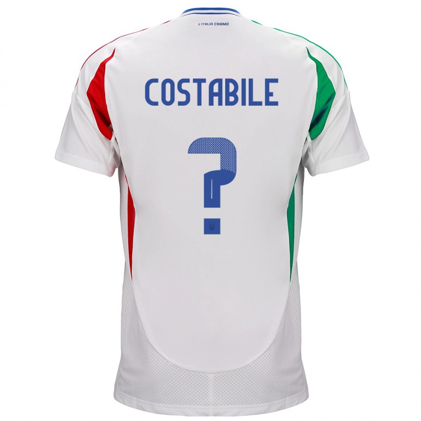 Niño Fútbol Camiseta Italia Cristian Costabile #0 Blanco 2ª Equipación 24-26 Perú