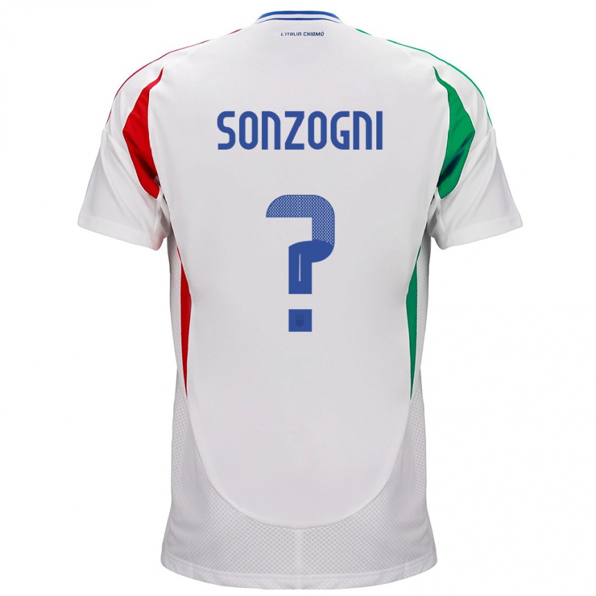 Niño Fútbol Camiseta Italia Mattia Sonzogni #0 Blanco 2ª Equipación 24-26 Perú