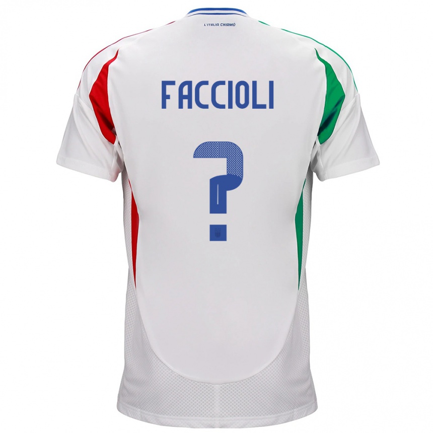 Niño Fútbol Camiseta Italia Pietro Faccioli #0 Blanco 2ª Equipación 24-26 Perú