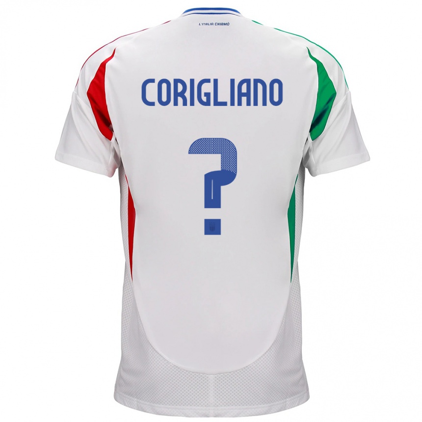 Niño Fútbol Camiseta Italia Thomas Corigliano #0 Blanco 2ª Equipación 24-26 Perú