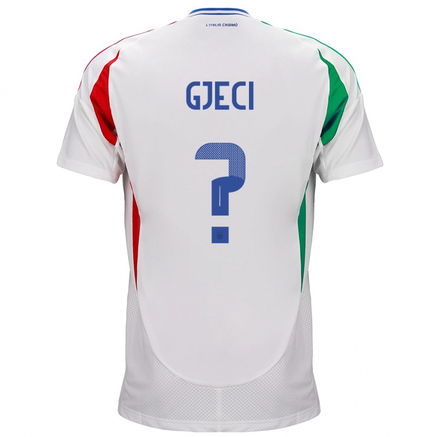 Niño Fútbol Camiseta Italia Delis Gjeci #0 Blanco 2ª Equipación 24-26 Perú