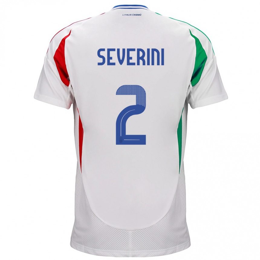 Niño Fútbol Camiseta Italia Emma Severini #2 Blanco 2ª Equipación 24-26 Perú