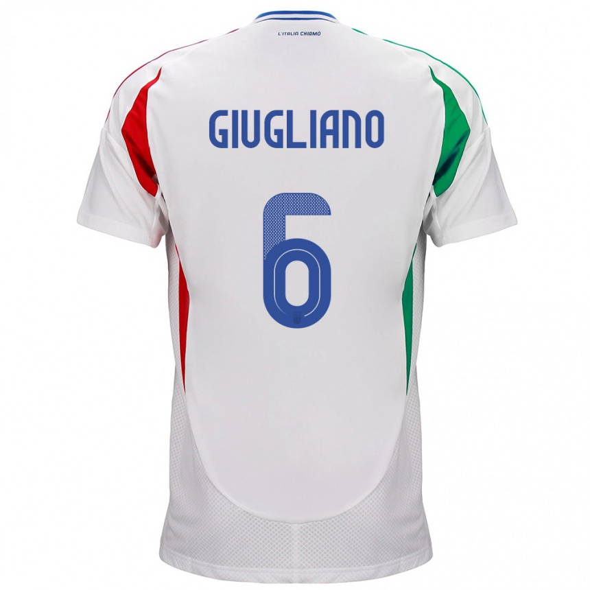 Niño Fútbol Camiseta Italia Manuela Giugliano #6 Blanco 2ª Equipación 24-26 Perú