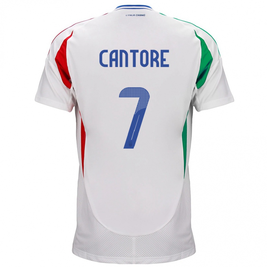 Niño Fútbol Camiseta Italia Sofia Cantore #7 Blanco 2ª Equipación 24-26 Perú