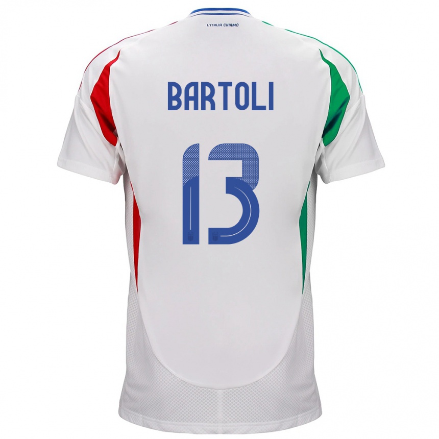 Niño Fútbol Camiseta Italia Elisa Bartoli #13 Blanco 2ª Equipación 24-26 Perú