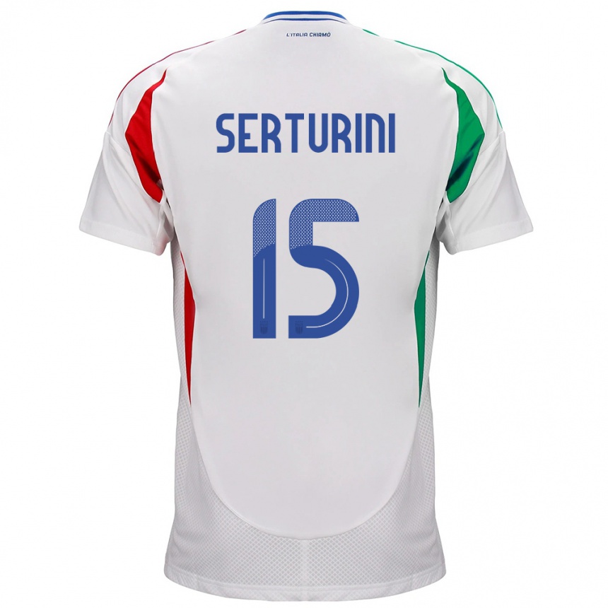 Niño Fútbol Camiseta Italia Annamaria Serturini #15 Blanco 2ª Equipación 24-26 Perú