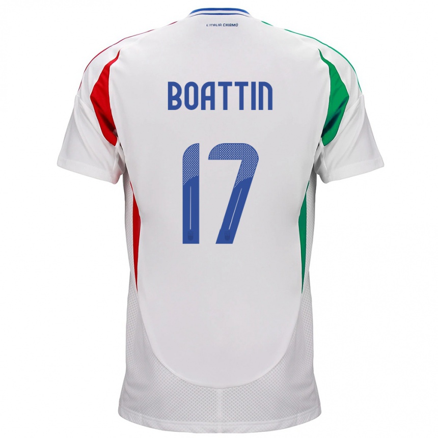 Niño Fútbol Camiseta Italia Lisa Boattin #17 Blanco 2ª Equipación 24-26 Perú