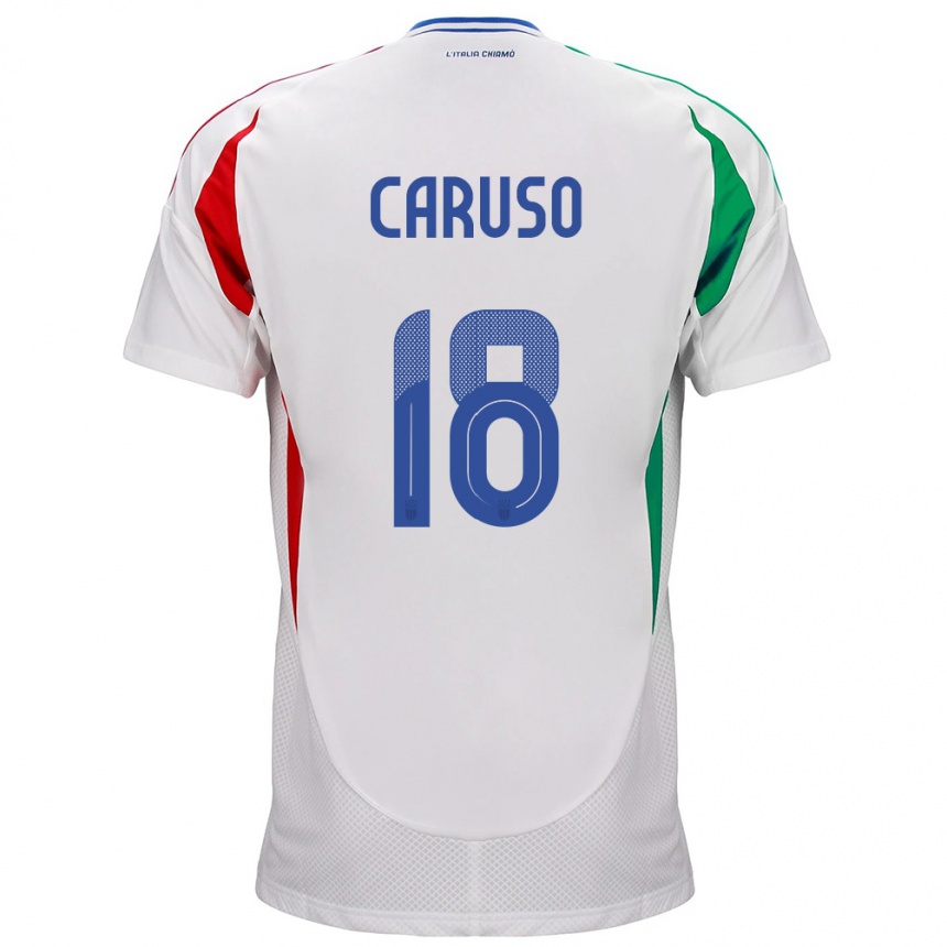 Niño Fútbol Camiseta Italia Arianna Caruso #18 Blanco 2ª Equipación 24-26 Perú