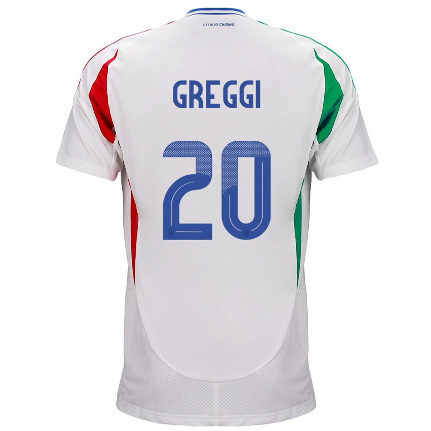 Niño Fútbol Camiseta Italia Giada Greggi #20 Blanco 2ª Equipación 24-26 Perú