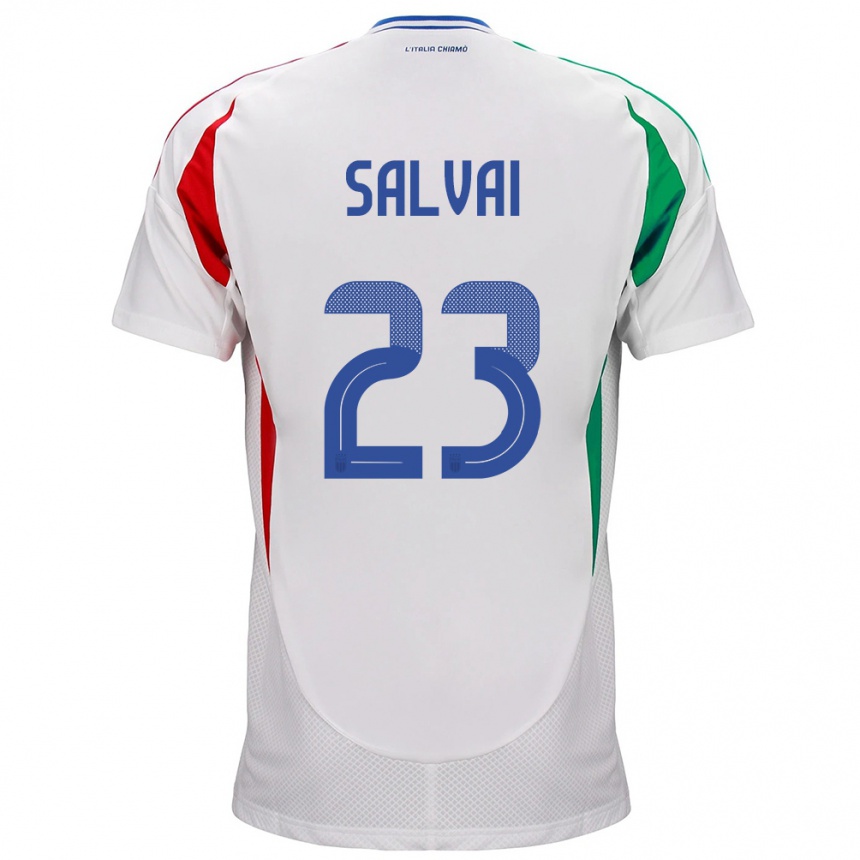 Niño Fútbol Camiseta Italia Cecilia Salvai #23 Blanco 2ª Equipación 24-26 Perú