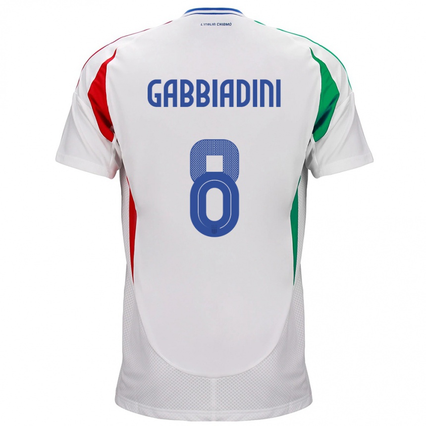 Niño Fútbol Camiseta Italia Melania Gabbiadini #8 Blanco 2ª Equipación 24-26 Perú