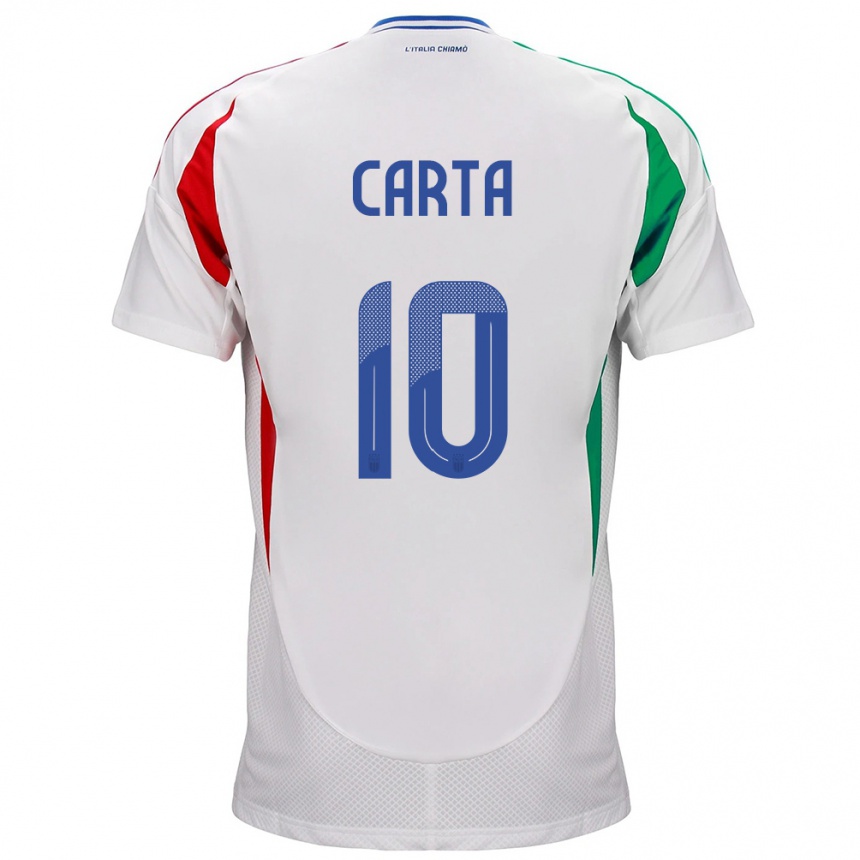 Niño Fútbol Camiseta Italia Antonella Carta #10 Blanco 2ª Equipación 24-26 Perú