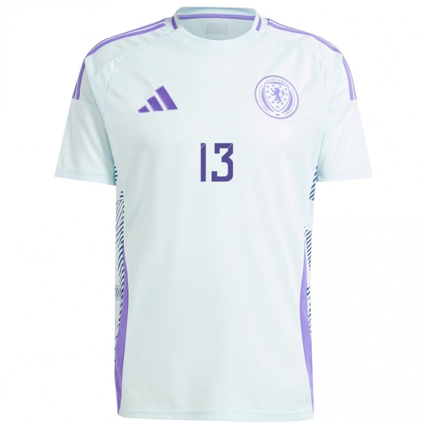 Niño Fútbol Camiseta Escocia Jack Hendry #13 Azul Menta Claro 2ª Equipación 24-26 Perú