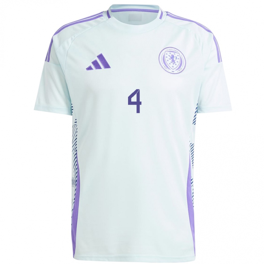 Niño Fútbol Camiseta Escocia Scott Mctominay #4 Azul Menta Claro 2ª Equipación 24-26 Perú