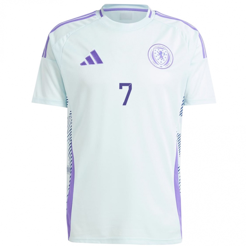 Niño Fútbol Camiseta Escocia John Mcginn #7 Azul Menta Claro 2ª Equipación 24-26 Perú