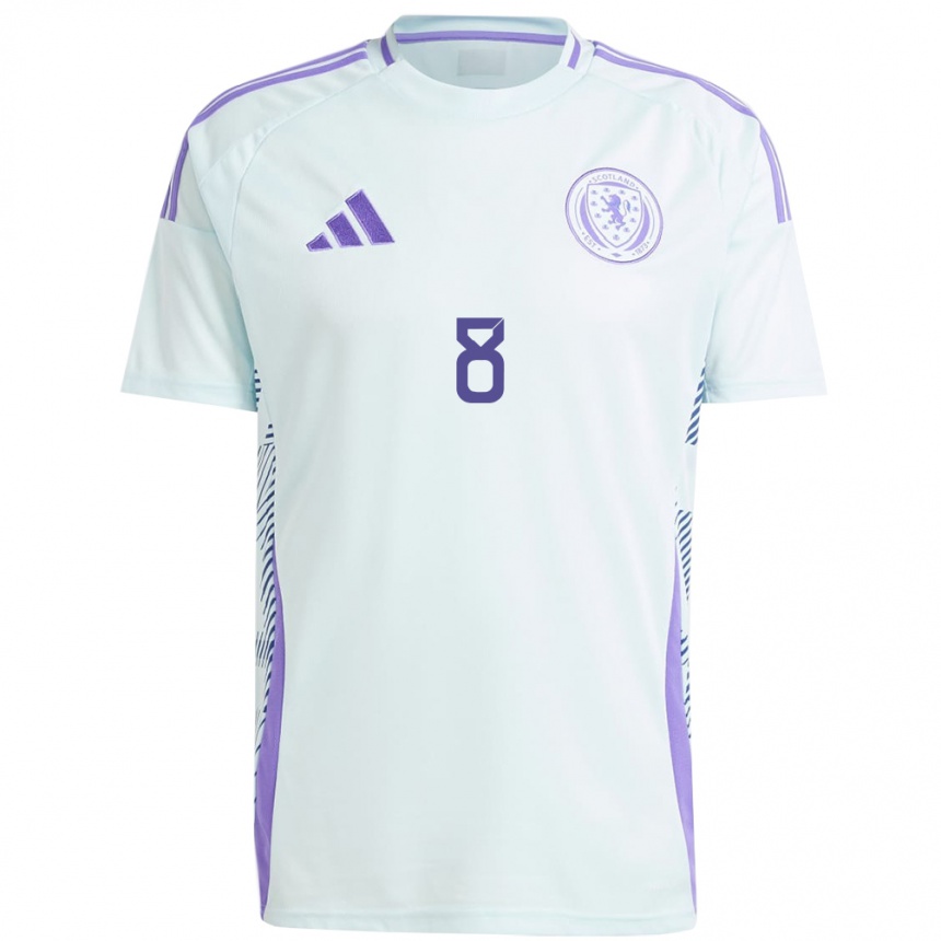 Niño Fútbol Camiseta Escocia Callum Mcgregor #8 Azul Menta Claro 2ª Equipación 24-26 Perú