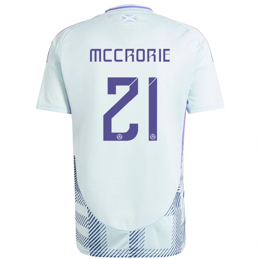 Niño Fútbol Camiseta Escocia Robby Mccrorie #21 Azul Menta Claro 2ª Equipación 24-26 Perú