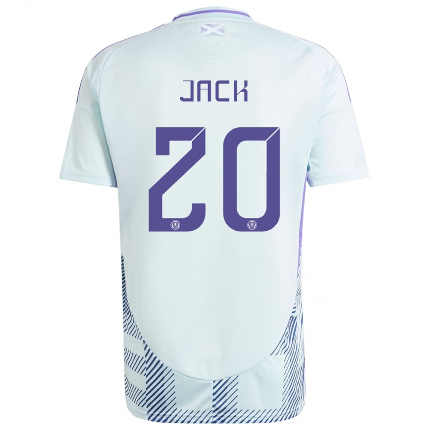 Niño Fútbol Camiseta Escocia Ryan Jack #20 Azul Menta Claro 2ª Equipación 24-26 Perú