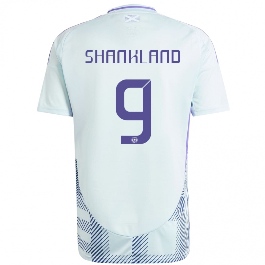 Niño Fútbol Camiseta Escocia Lawrence Shankland #9 Azul Menta Claro 2ª Equipación 24-26 Perú