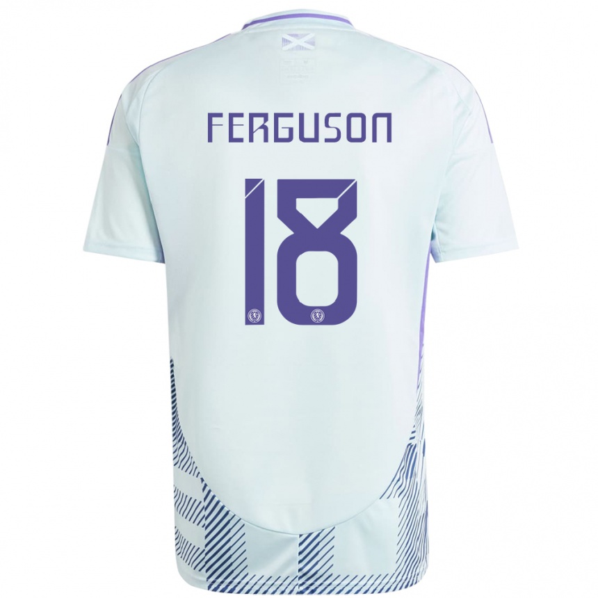 Niño Fútbol Camiseta Escocia Lewis Ferguson #18 Azul Menta Claro 2ª Equipación 24-26 Perú