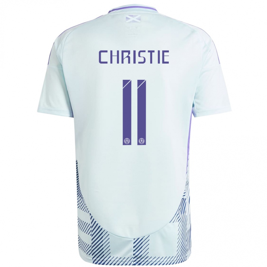 Niño Fútbol Camiseta Escocia Ryan Christie #11 Azul Menta Claro 2ª Equipación 24-26 Perú