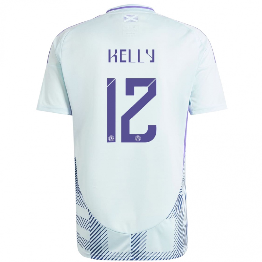 Niño Fútbol Camiseta Escocia Liam Kelly #12 Azul Menta Claro 2ª Equipación 24-26 Perú