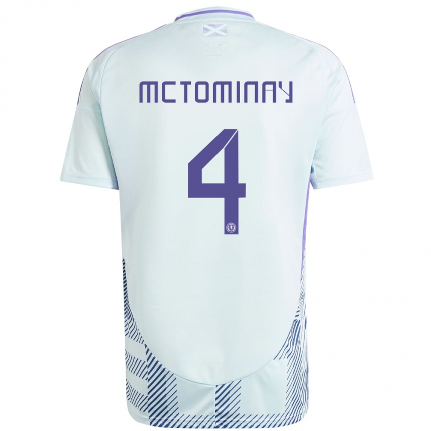 Niño Fútbol Camiseta Escocia Scott Mctominay #4 Azul Menta Claro 2ª Equipación 24-26 Perú