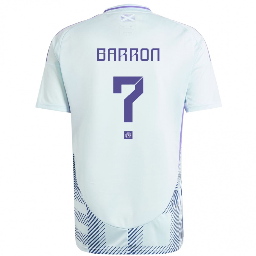 Niño Fútbol Camiseta Escocia Connor Barron #0 Azul Menta Claro 2ª Equipación 24-26 Perú