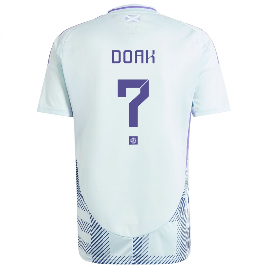 Niño Fútbol Camiseta Escocia Ben Doak #0 Azul Menta Claro 2ª Equipación 24-26 Perú