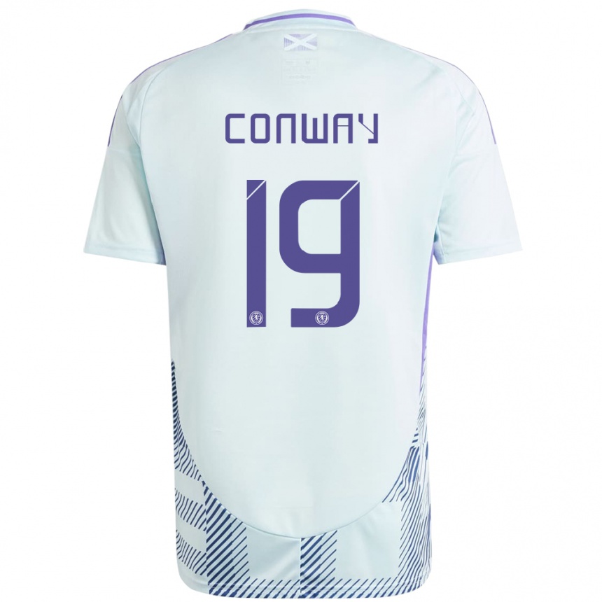 Niño Fútbol Camiseta Escocia Tommy Conway #19 Azul Menta Claro 2ª Equipación 24-26 Perú