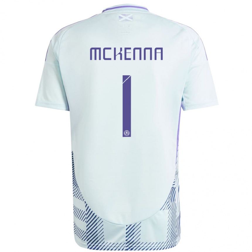 Niño Fútbol Camiseta Escocia Callan Mckenna #1 Azul Menta Claro 2ª Equipación 24-26 Perú