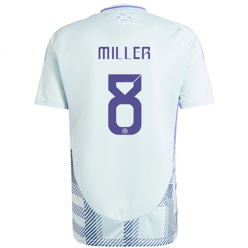 Niño Fútbol Camiseta Escocia Lennon Miller #8 Azul Menta Claro 2ª Equipación 24-26 Perú