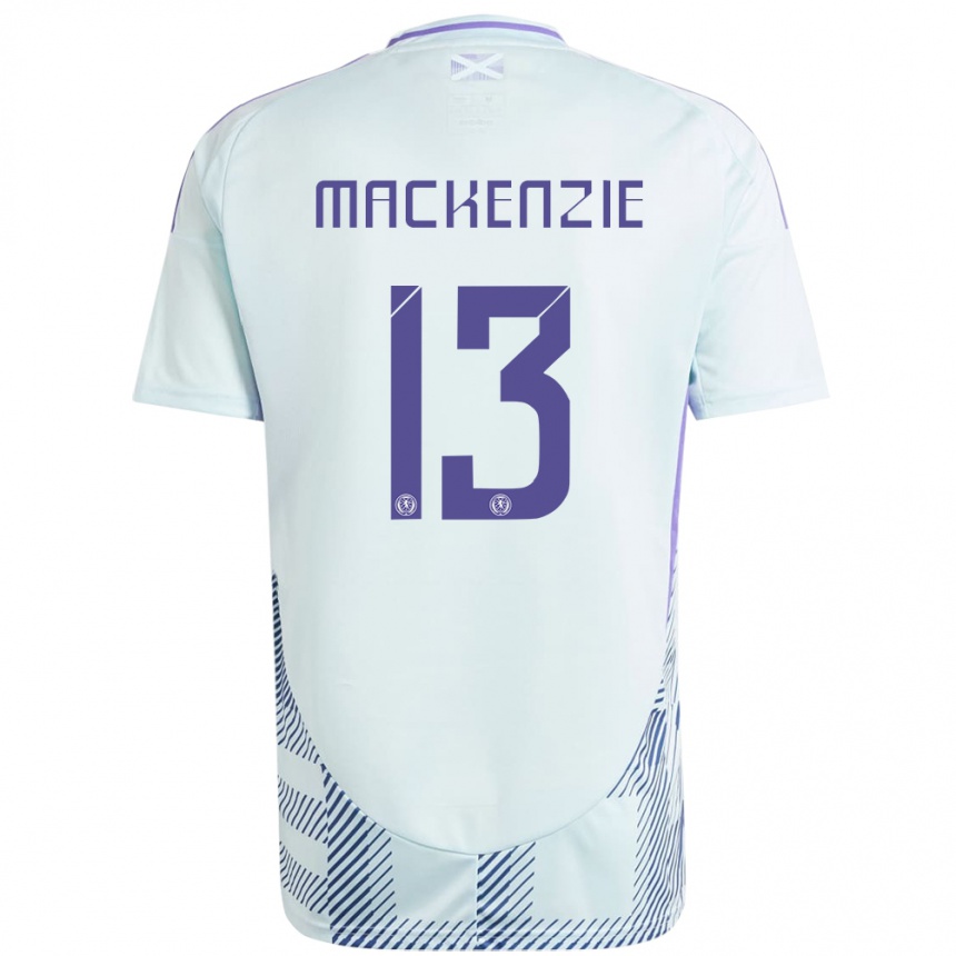 Niño Fútbol Camiseta Escocia Zander Mackenzie #13 Azul Menta Claro 2ª Equipación 24-26 Perú