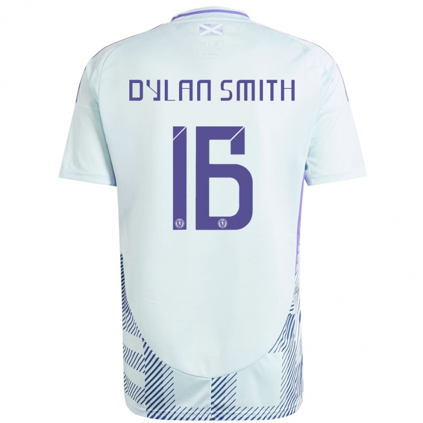 Niño Fútbol Camiseta Escocia Dylan Smith #16 Azul Menta Claro 2ª Equipación 24-26 Perú