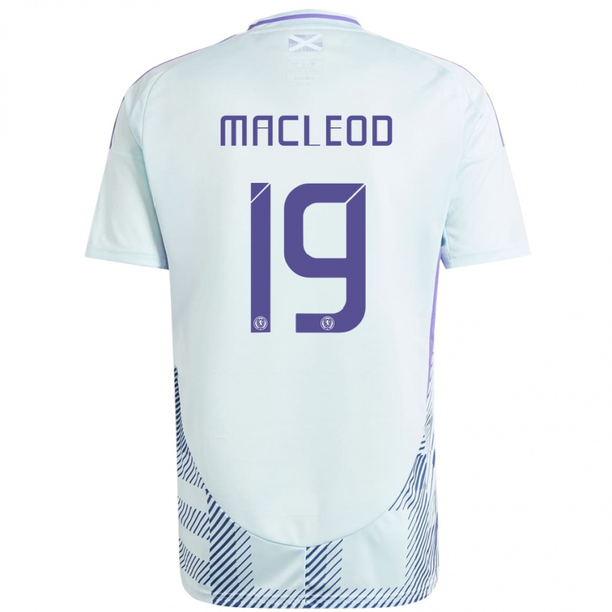 Niño Fútbol Camiseta Escocia Rory Macleod #19 Azul Menta Claro 2ª Equipación 24-26 Perú