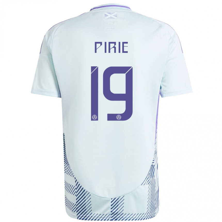 Niño Fútbol Camiseta Escocia Lewis Pirie #19 Azul Menta Claro 2ª Equipación 24-26 Perú