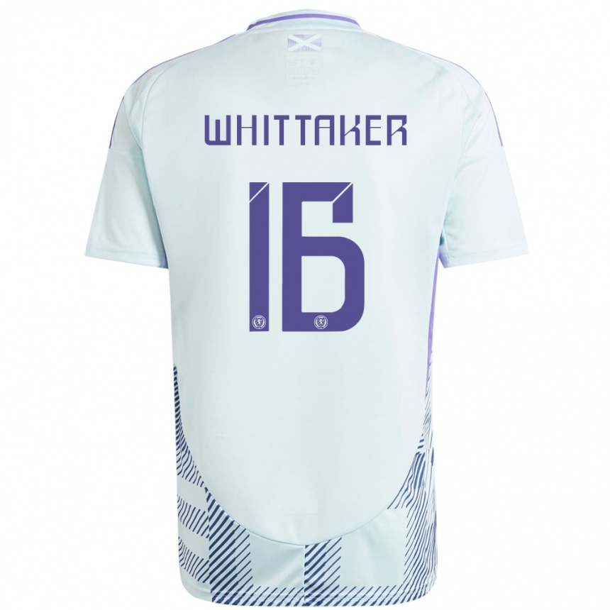 Niño Fútbol Camiseta Escocia Rory Whittaker #16 Azul Menta Claro 2ª Equipación 24-26 Perú