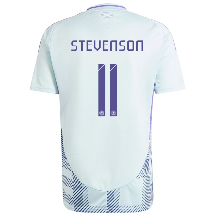 Niño Fútbol Camiseta Escocia Gus Stevenson #11 Azul Menta Claro 2ª Equipación 24-26 Perú